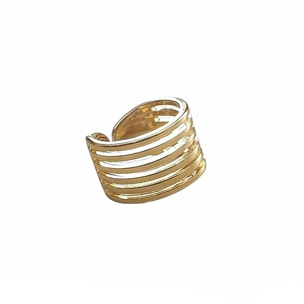 Δαχτυλίδι wide band πολύσειρο ανοιγόμενο ασήμι 925 με χρυσό επιχρύσωμα - επιχρυσωμένα, ασήμι 925, μεγάλα, αυξομειούμενα, φθηνά