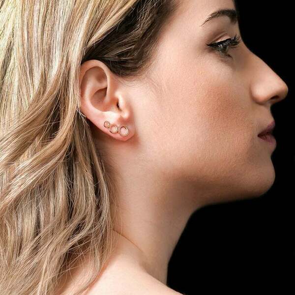 Ασημένια σκουλαρίκια Ear climber earrings - ασήμι, γεωμετρικά σχέδια - 3
