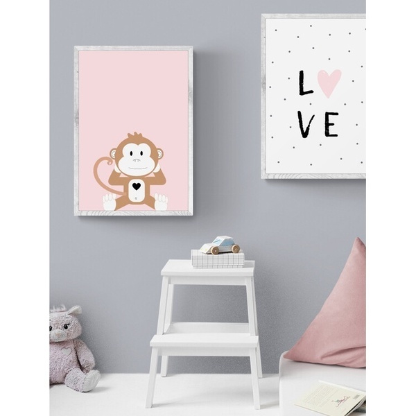 Love-μαϊμουδάκι σετ αφισών για παιδικό δωμάτιο - δώρο, αφίσες, διακοσμητικά, δωμάτιο παιδιών