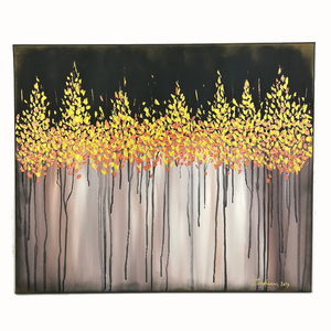 ''Golden forest" - πίνακες & κάδρα, καμβάς, ακρυλικό, abstract, πίνακες ζωγραφικής