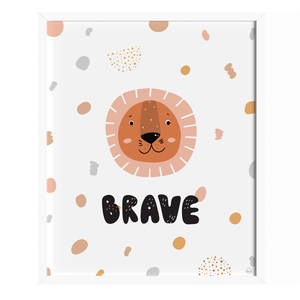 Ξύλινο παιδικό καδράκι "Γενναία-ος" σαν το γλυκό Λιονταράκι 21x30|Διακόσμηση Τοίχου - πίνακες & κάδρα, για παιδιά, ζωάκια, παιδικά κάδρα