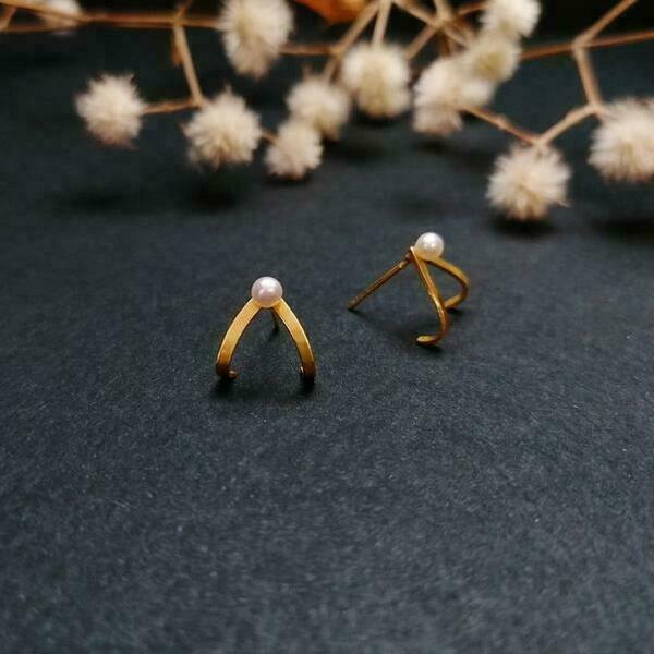 Μαργαριταρένια σκουλαρίκια καρφωτά, pearl stud earrings - ασήμι, καρφωτά, νυφικά - 2