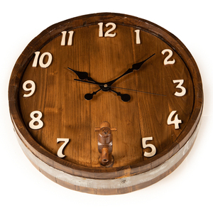 Χειροποίητο Ξύλινο Ρολόι Τοίχου από Βαρέλι 17003 - ξύλο, διακόσμηση, τοίχου, χειροποίητα - 2