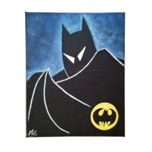 Σούπερ ηρωας νυχτερίδα ζωγραφικη με ακρυλικά σε καμβα - αγόρι, παιδικοί πίνακες