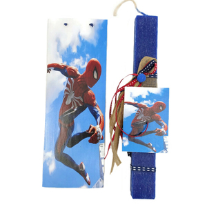 Λαμπάδα Άνθρωπος Αράχνη σετ καδράκι και μαγνητάκι - αγόρι, λαμπάδες, πάσχα, σούπερ ήρωες, ήρωες κινουμένων σχεδίων - 2