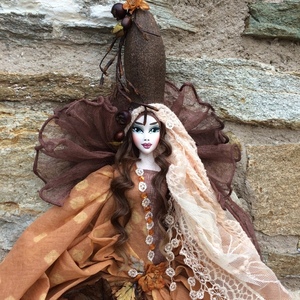 Διακοσμητική χειροποίητη κούκλα "Lady of the Woods" 85 εκ. - κορίτσι, διακοσμητικά, διακόσμηση σαλονιού, κούκλες - 2