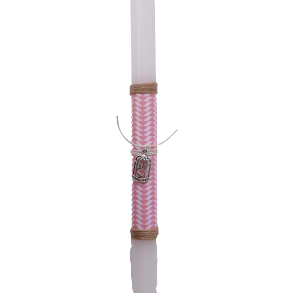 Εφηβική πασχαλινή λαμπάδα με κλουβάκι μεταλλικό άσπρη 30cm1 - κορίτσι, λαμπάδες, για ενήλικες, για εφήβους - 2