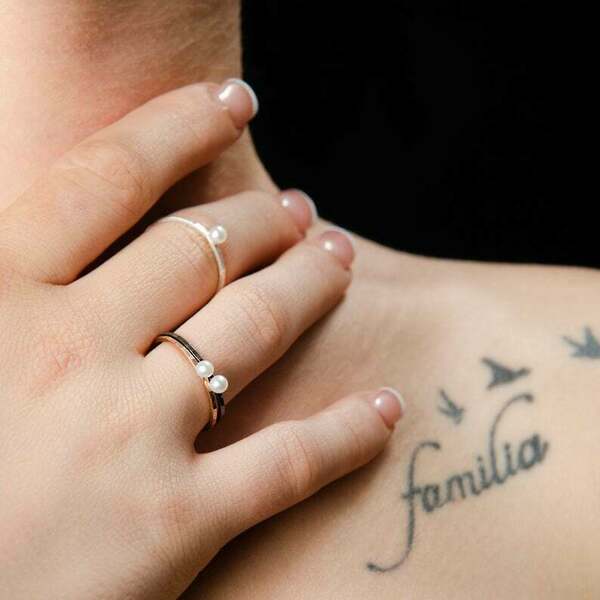 Ασημένιο δαχτυλίδι με μαργαρίτα, real pearl ring - μαργαριτάρι, ασήμι 925, βεράκια, σταθερά, για γάμο - 4