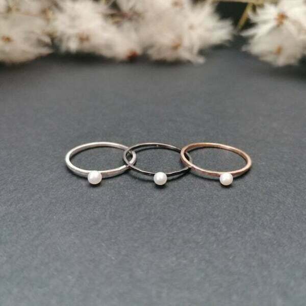 Ασημένιο δαχτυλίδι με μαργαρίτα, real pearl ring - μαργαριτάρι, ασήμι 925, βεράκια, σταθερά, για γάμο - 5