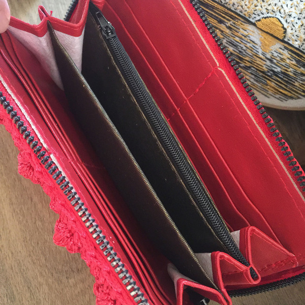 Πορτοφόλι Πλεκτό Κόκκινο - χειροποίητα, πλεκτά, δώρα για γυναίκες, πορτοφόλια, φθηνά - 3