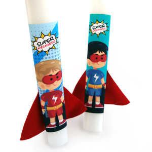 Σετ λαμπάδα "Σούπερ ήρωας" με ξύλινο σημαιάκι - αγόρι, λαμπάδες, για παιδιά, σούπερ ήρωες, ήρωες κινουμένων σχεδίων - 2