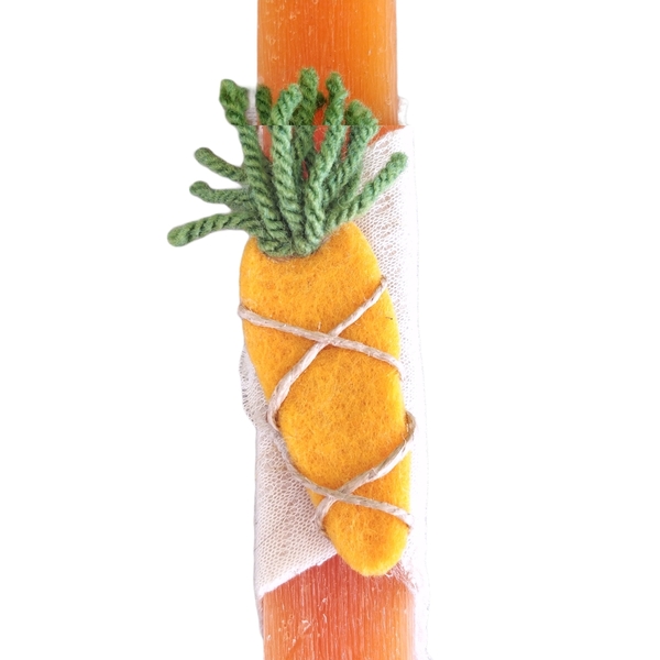 Λαμπάδα «Καροτάκι!» – Πορτοκαλί λαμπαδάκι 21 εκ. με χειροποίητο Μαγνητάκι από τσόχα - αγόρι, λαμπάδες, για ενήλικες, για εφήβους