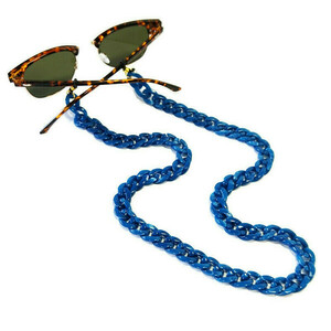 Αλυσίδα για γυαλιά ακρυλική μπλε - αλυσίδες, απαραίτητα καλοκαιρινά αξεσουάρ, μοδάτο, αλυσίδα γυαλιών - 2
