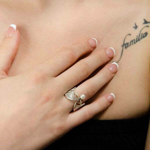 Δαχτυλίδι με μαργαριτάρι κορώνα, princess crown pearl ring - μαργαριτάρι, ασήμι 925, κορώνα, αυξομειούμενα - 4
