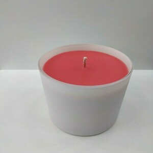 Κερί χειροποίητο κόκκινη φράουλα σε γυάλινο ματ ποτήρι 6x8cm - αρωματικά κεριά - 2