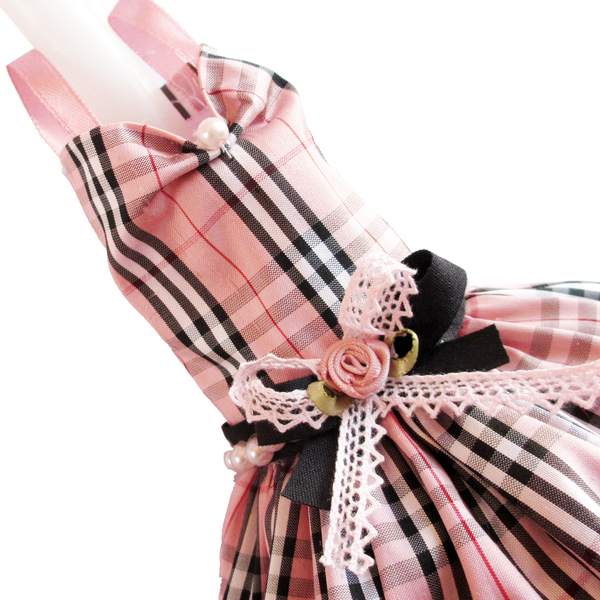 Λαμπάδα με μεταξωτό φόρεμα ροζ "Burberry" 40cm - κορίτσι, λαμπάδες, για παιδιά, πριγκίπισσες - 2