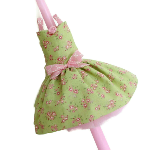 Λαμπάδα με floral φόρεμα "Φοίβη" 40cm - κορίτσι, λαμπάδες, φλοράλ, για παιδιά