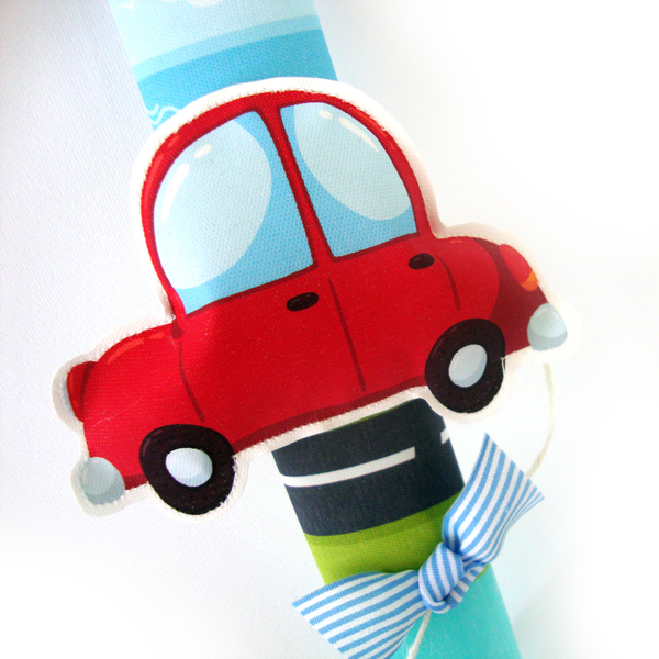 Λαμπάδα "Αυτοκινητάκι" με το όνομα του παιδιού - 2021 - αγόρι, λαμπάδες, αυτοκινητάκια, personalised, για παιδιά - 3