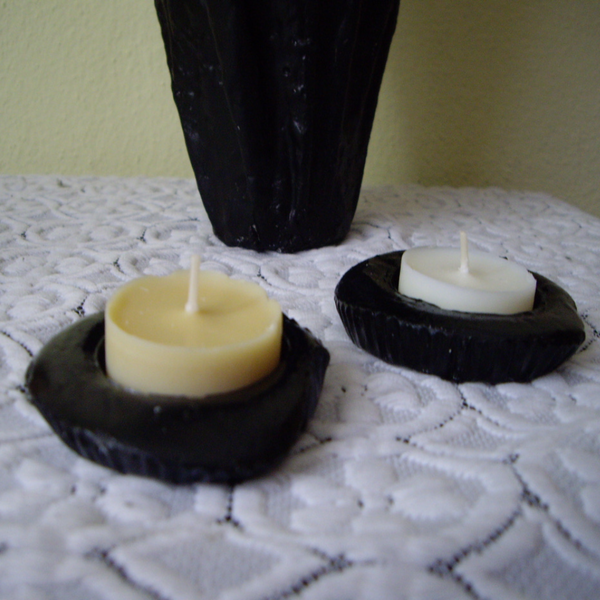 Χειροποίητες Βάσεις Ρεσώ Από Τσιμέντο Σετ 2τμχ Με Αρωματικά Κεράκια Ρεσώ - αρωματικά κεριά, κεριά & κηροπήγια - 2
