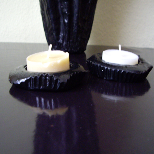 Χειροποίητες Βάσεις Ρεσώ Από Τσιμέντο Σετ 2τμχ Με Αρωματικά Κεράκια Ρεσώ - αρωματικά κεριά, κεριά & κηροπήγια - 3