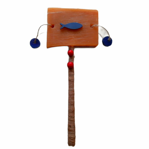 Λαμπάδα: Παιχνίδι ήχου Τυμπανάκι, σε πορτοκαλί χρώμα 29x11x2 cm. - λαμπάδες, για παιδιά, για ενήλικες, για εφήβους