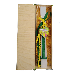Λαμπάδα "Ρόζα" σε ξύλινο κουτί (30cm) - λαμπάδες, για ενήλικες, για εφήβους - 2