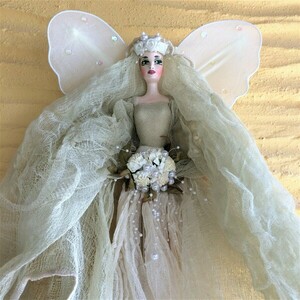 Διακοσμητική χειροποίητη Κούκλα "Νεράιδα Β εκρού" ύψος 60 εκ. - κορίτσι, διακοσμητικά, διακόσμηση σαλονιού, κούκλες - 2