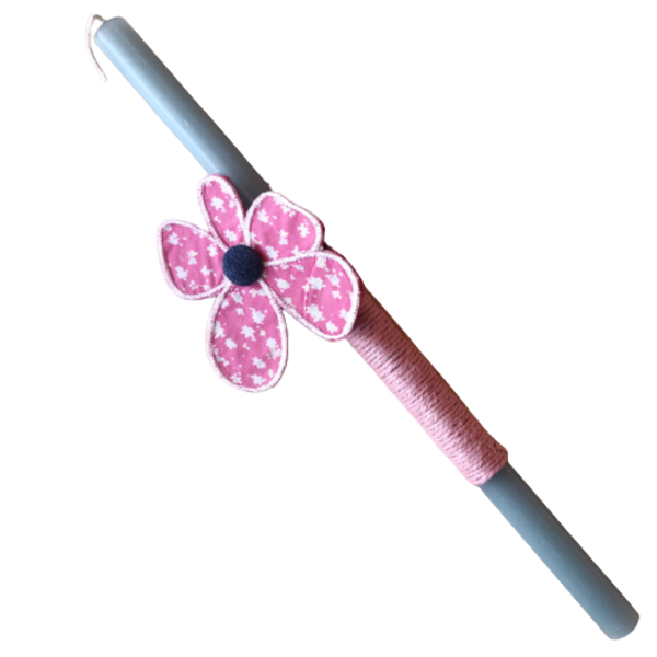 Πασχαλινή γυναικεία λαμπάδα, με καρφίτσα λουλούδι φλοράλ φούξια - κορίτσι, λαμπάδες, για ενήλικες
