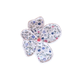 Γυναικεία καρφίτσα, με απλικαρισμένο λουλούδι φλοράλ λευκό - ύφασμα