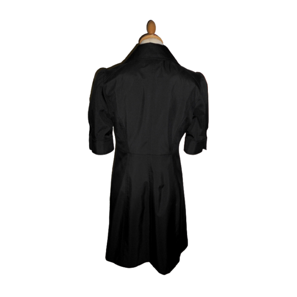 180. Μαύρη Εφαρμοστή Καπαρντίνα/Φόρεμα με 3/4 balloon μανίκια -Νο180 ΚΤΝ. - chic - 4