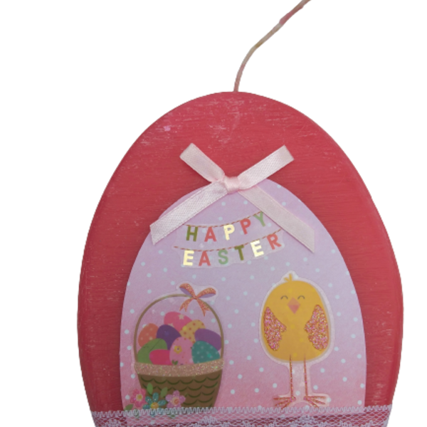 Κόκκινο Πασχαλινό Διακοσμητικό Κερί με Happy Easter σύνθεση 13cm - διακοσμητικά, πασχαλινά αυγά διακοσμητικά, πασχαλινά δώρα, στολισμός τραπεζιού
