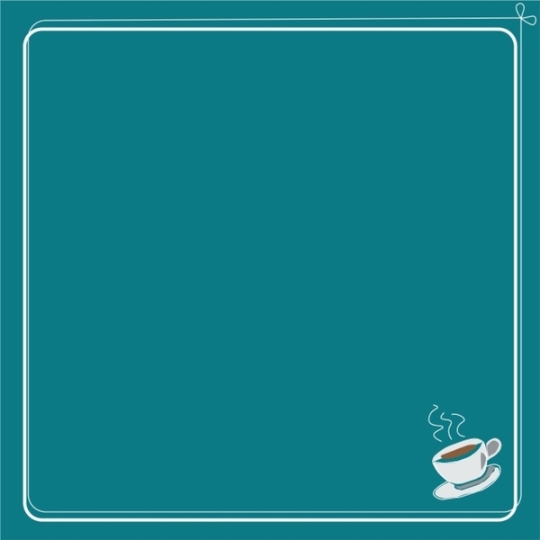 Γραμμικό σχέδιο | Κούπες καφέ |22*22 εκ. Εκτυπώσιμη Κάρτα Μενού Εστιατορίου Τετράγωνη | Πράσινη απόχρωση - 3