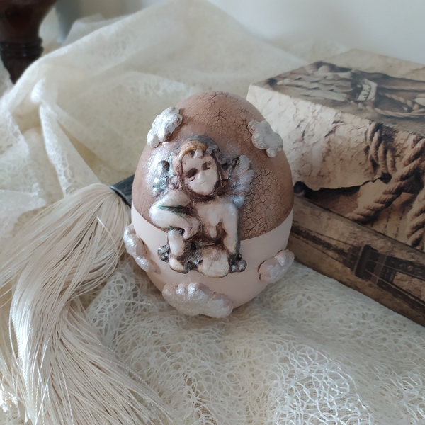 Αυγό (άγγελος) - πηλός, διακοσμητικά, πασχαλινά αυγά διακοσμητικά, πασχαλινά δώρα - 2