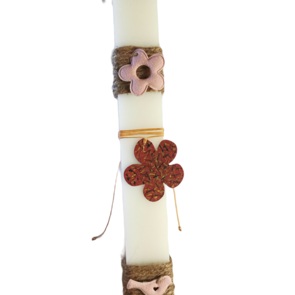Λαμπάδα, κόσμημα για το λαιμό "λουλούδι" / easter candle, flower necklace - κορίτσι, λαμπάδες, για ενήλικες, για εφήβους