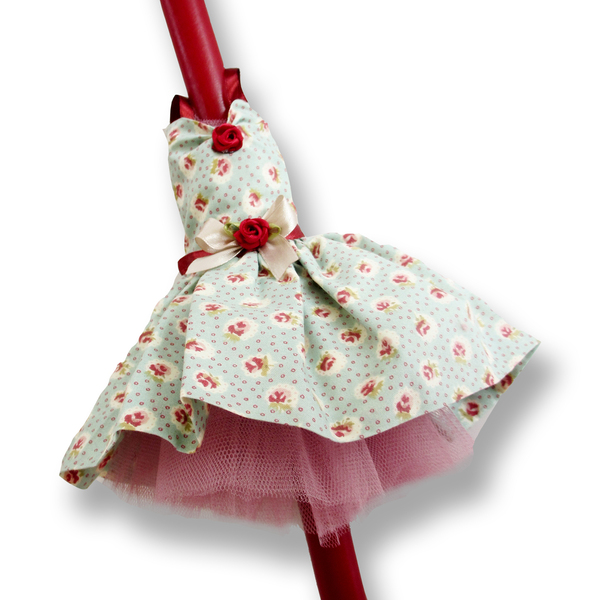 Λαμπάδα με φόρεμα "Κλειώ" Β21 μπορντό 32cm - κορίτσι, λαμπάδες, μπαλαρίνες, για παιδιά