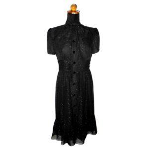 183. Φόρεμα μαύρο αμπιγέ-Chic-Νο183 ΚΤΝ. - midi, γάμου - βάπτισης
