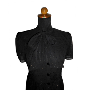 183. Φόρεμα μαύρο αμπιγέ-Chic-Νο183 ΚΤΝ. - midi, συνθετικό, γάμου - βάπτισης - 4