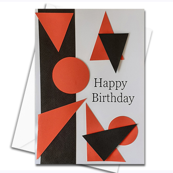 Πρωτότυπη Κάρτα Γενεθλίων, Γεωμετρικά Σχήματα, Χειροποίητη, - γεωμετρικά σχέδια, γενέθλια, δώρα γενεθλίων, κάρτα ευχών
