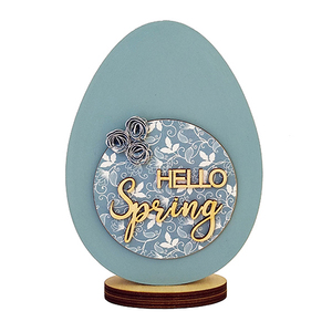 Ξύλινο Αυγό Hello Spring Small - διακόσμηση, διακοσμητικά, για ενήλικες, για εφήβους, πασχαλινά δώρα