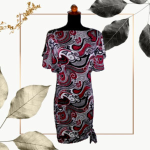 184. Μπλουζο-Φόρεμα από ελαστικό ύφασμα με Boho σχέδια & ιριδίζουσες λεπτομέρειες -Νο184 Boho. - ελαστικό, mini, boho, συνθετικό - 5