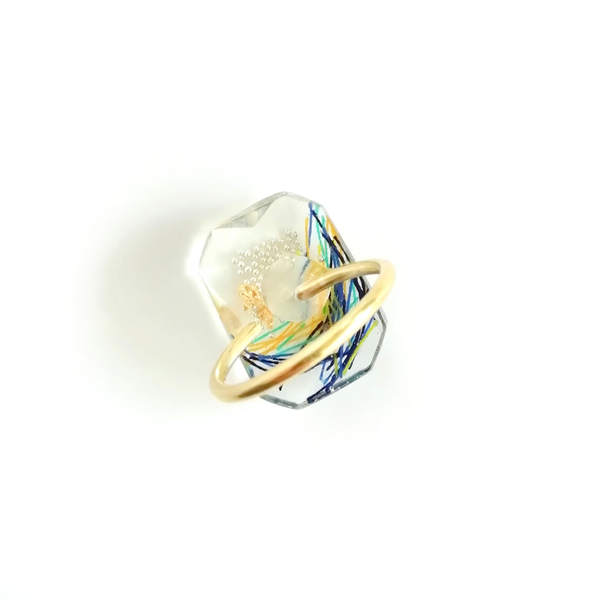 Δαχτυλίδι Ασημένιο επίχρυσο Sunrise - Αυξομειούμενο - ασήμι, γυαλί, μεγάλα, αυξομειούμενα - 4
