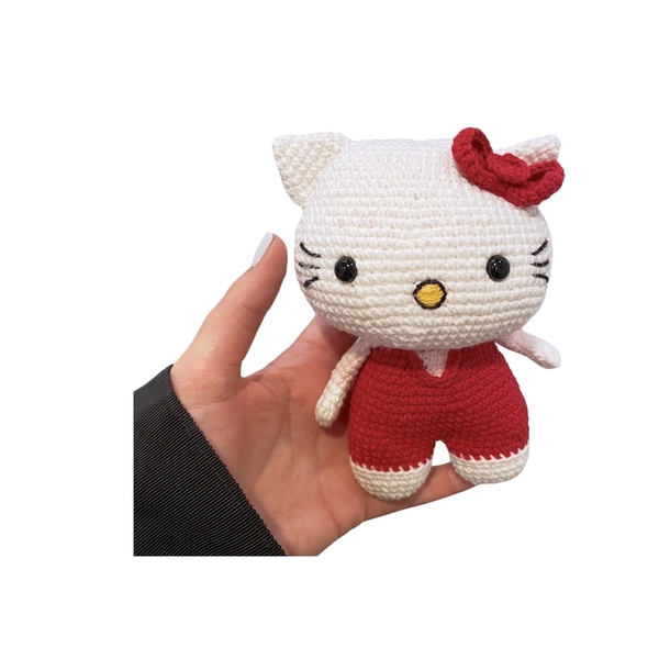 Kitty - Πλεκτή Γατούλα 17cm - crochet, λούτρινα, δώρα γενεθλίων, amigurumi, δώρο γέννησης - 3