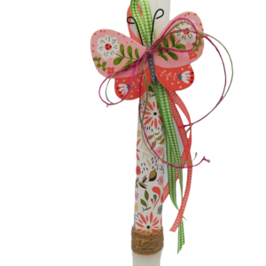Λαμπάδα πεταλούδα με το όνομα του παιδιού και ασορτί σακίδιο - κορίτσι, λουλούδια, λαμπάδες, για παιδιά, προσωποποιημένα - 2