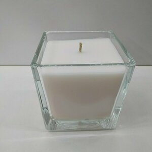 Κερί χειροποίητο λευκό με άρωμα λεμόνι σε γυάλινο βάζο 8X8cm - αρωματικά κεριά - 2