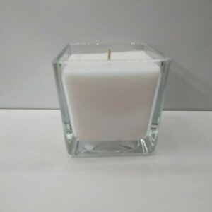 Κερί χειροποίητο λευκό με άρωμα λεμόνι σε γυάλινο βάζο 8X8cm - αρωματικά κεριά - 3