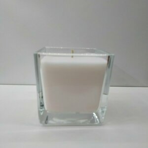 Κερί χειροποίητο λευκό με άρωμα λεμόνι σε γυάλινο βάζο 8X8cm - αρωματικά κεριά - 4