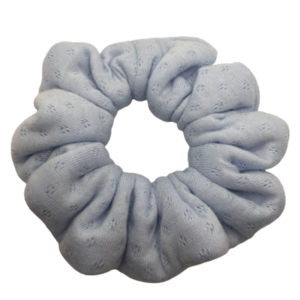Υφασμάτινο λαστιχάκι scrunchie baby blue - ύφασμα, για τα μαλλιά, λαστιχάκια μαλλιών