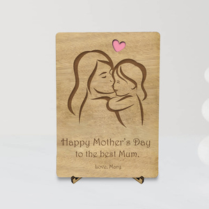 Δώρο για την Γιορτή της Μητέρας -Ξύλινη Κάρτα 12cmx17cm (*Δυνατότητα προσαρμογής κάρτας) - ξύλο, κάρτα ευχών, διακοσμητικά, γιορτή της μητέρας, δώρα για γυναίκες, ευχετήριες κάρτες