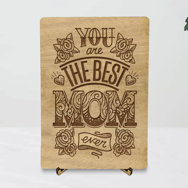 Δώρο για την Γιορτή της Μητέρας - Ξύλινη Κάρτα 12cmx17cm (*Δυνατότητα προσαρμογής κάρτας - ξύλο, κάρτα ευχών, διακοσμητικά, γιορτή της μητέρας, δώρα για γυναίκες, ευχετήριες κάρτες