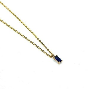 "Endless Blue Necklace" - Μίνιμαλ Κολιέ - επιχρυσωμένα, minimal, κοντά, ατσάλι